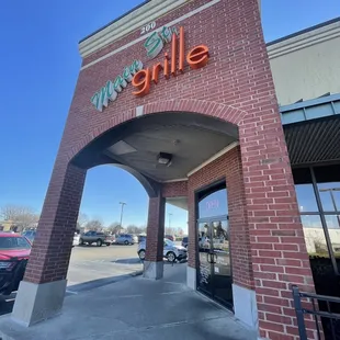 the entrance to the restaurant