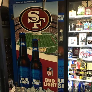 a display of beer and bud light