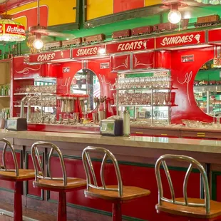 Ice cream soda fountain lovingly restored.