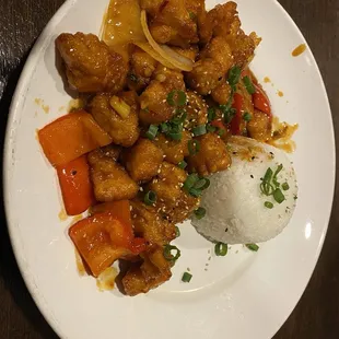 Orange chicken. Sorry photo sideways.