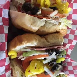 Regular 3 meat sub and a pasta salad