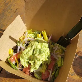 Side salad with avocado. Amazing.