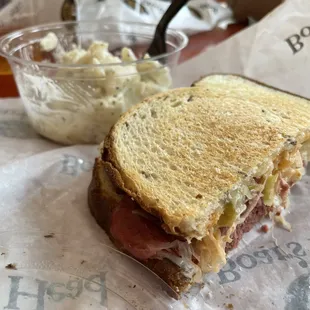 Reuben with fresh potato salad