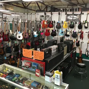 Electric guitars, amplifiers, and effects