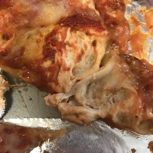 Doughy pizza, not cheese but dough.