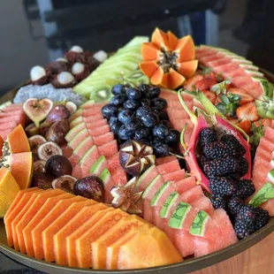 a platter of fruit
