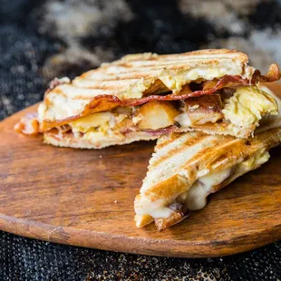 a grilled cheese and bacon sandwich