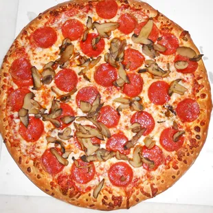 Pepperoni and Mushroom Pizza