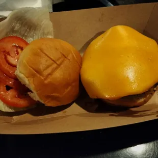 Butter burger with cheddar cheese