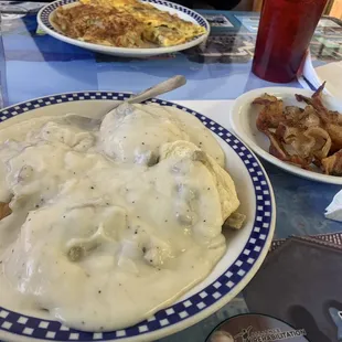 a plate of chicken and gravy