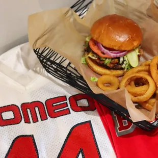 Enjoy a 1/2lb. Angus chuck, lettuce, tomato, onion, and pickle on a brioche bun while cheering on your favorite sports teams!