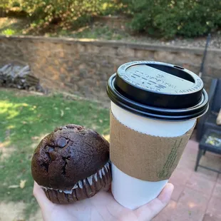 Chocolate Muffin with Lavender Vanilla Latte
