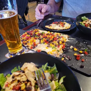 Delicious South West salad and South West flat bread Make the trek to Hutchinson  great staff great food and really cold beer