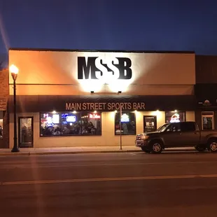 a truck parked in front