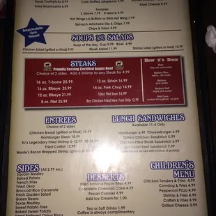 Menu is very reasonable.