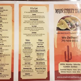 Menu front