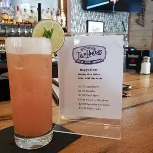 Happy Hours 3pm-6pm. Enjoy $2 off the yummy Tropic Punch!