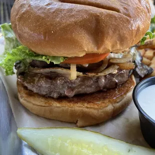 Bleu Cheese Mushroom Burger