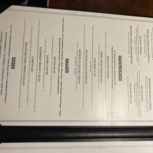 menu
