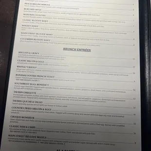 More of the menu