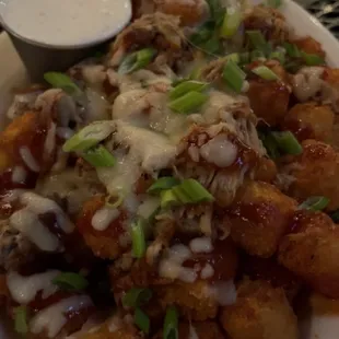 Pulled pork tater tots