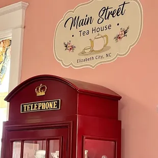 Telephone booth curio cabinet