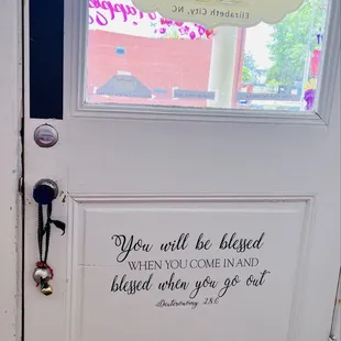 Nice message on the way out.