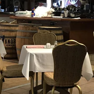 The stacks and cleaning supplies.