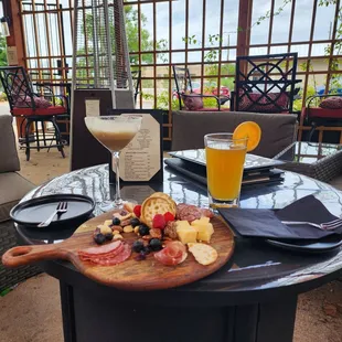 Charcuterie board and chocolate martini.   Boom!