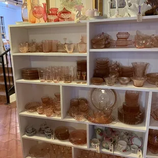 vintage pink glassware