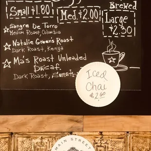 Coffee Menu!