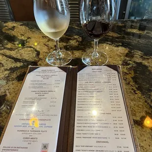 Wine tasting and wine list