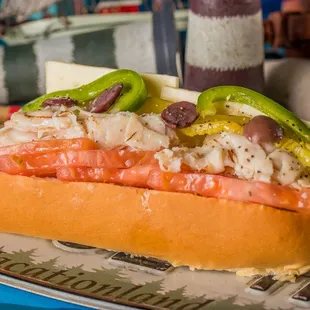 a lobster sandwich on a plate