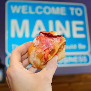 The Main Shack lobster roll is made with CK Meat, Mayo, sea water, &amp; drizzled butter.