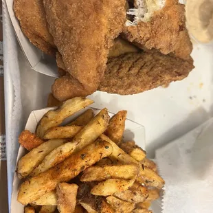 Tenders and cajun fries