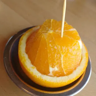 Sliced orange for dessert