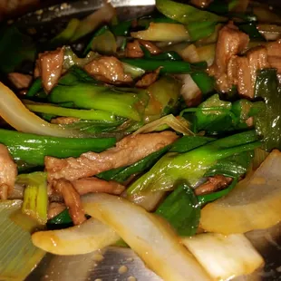 Mongolian Beef with LOTS of Onions...nope I didn't order extra onions