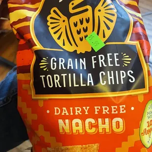 a bag of grain free tortilla chips