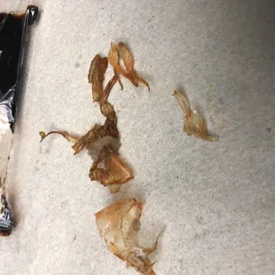 a piece of food left on the floor
