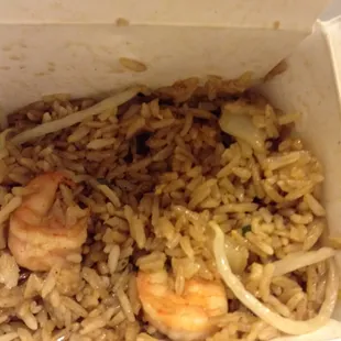 The best Shrimp Fried Rice I had in a long time. They did not skimp on the shrimp.