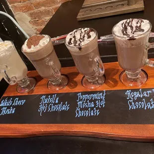 four different beverages