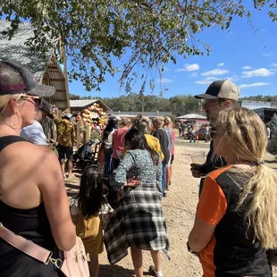 Line for face paint. We waited about 20 minutes and didn't move so we left.