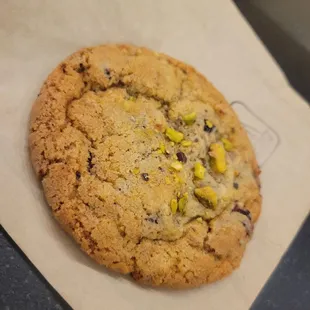 Pistachio, cranberry chocolate chip cookie