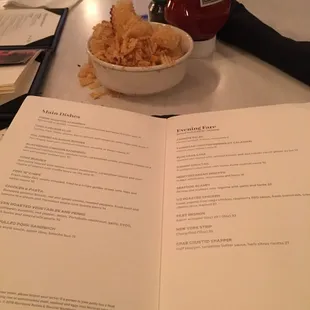 Potato chip fries to nibble on to start