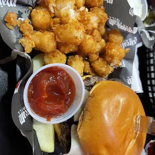 Mushroom &amp; Swiss with tots