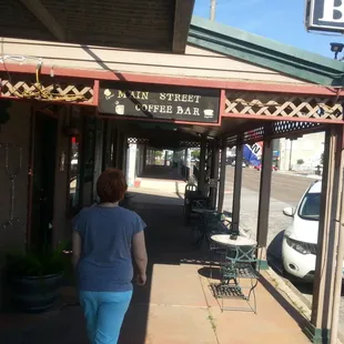 From the outside showing covered outside seating area