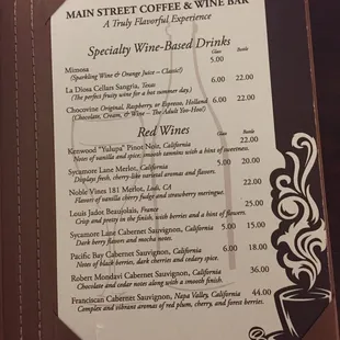 menu