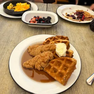 waffles, food