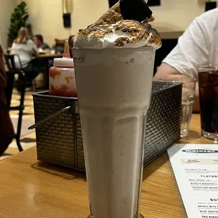 This is the campfire s'mores homemade milk shake and it tasted SO good I recommend