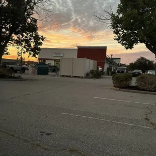 Parking lot from the side/back.